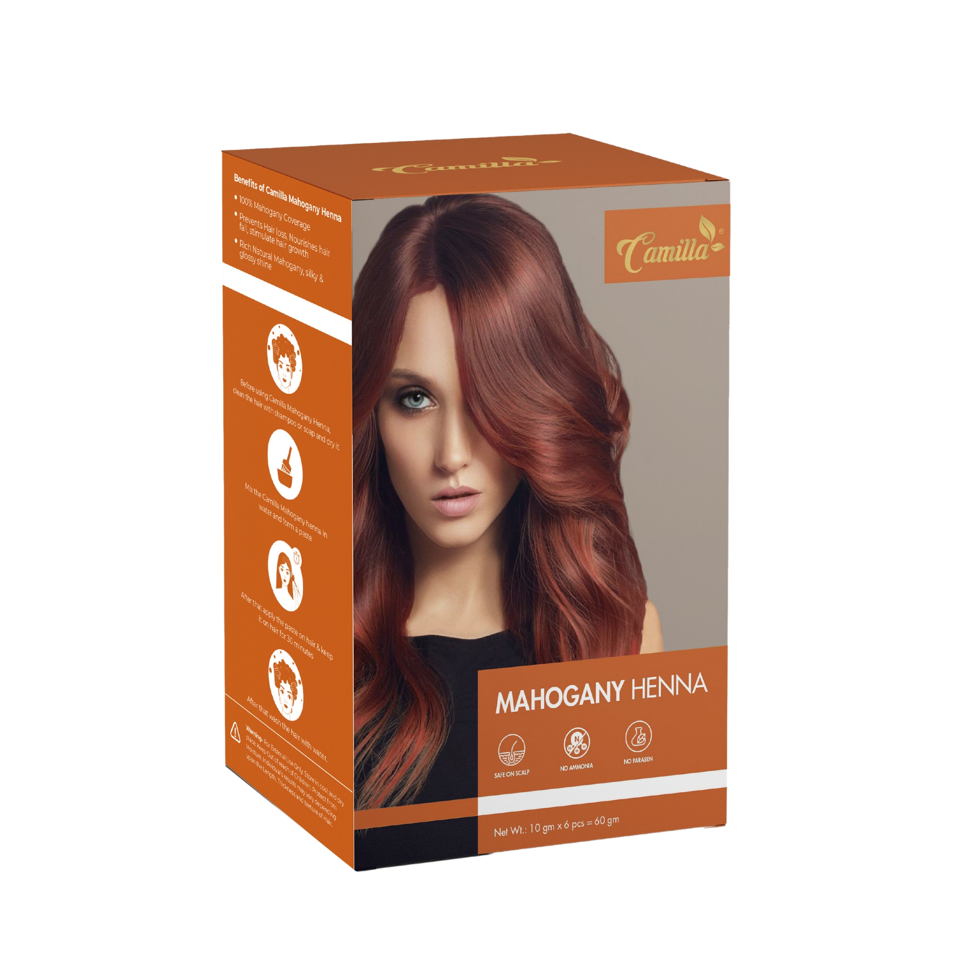 Camilla Mahogany Hair Color | Best Henna Based Mahogany Hair Color Gives  100% Grey Coverage